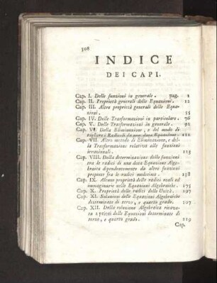 Indice. Dei Capi.