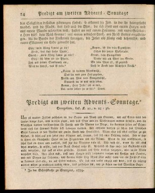 Predigt am zweiten Advents-Sonntage