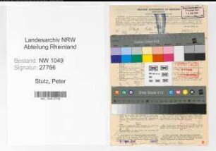 Entnazifizierung Peter Stutz , geb. 17.03.1889 (Kassierer)