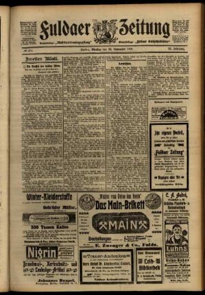 Zweite Ausgabe vom Montag, den 26. November 1906.