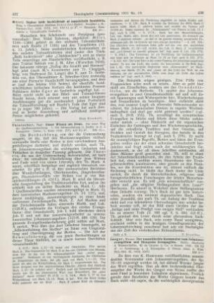 438-439 [Rezension] Jaeger, Werner, Der neuentdeckte Kommentar zum Johannesevangelium und Dionysios Areopagites