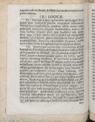 (II.) Logicæ.