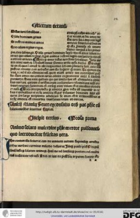 Incipit tertius Prosa prima.