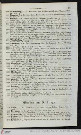 Miscellen und Nachträge (Nr. 2254 - 2340)