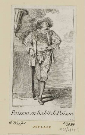 Poisson en habit de Paisan, Blatt 3 der Folge "Figures Françoises et Comiques"