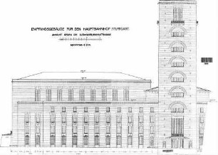 Stuttgart Hbf: Ansicht gegen Ludwigsburger Str. Empfangsgeb. Ludwigsburger Str.