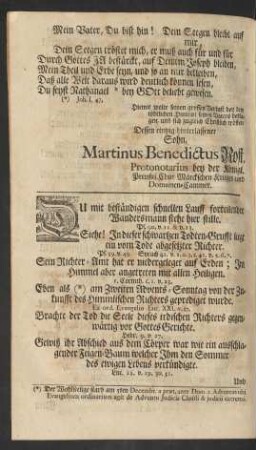 Du mit beständigen schnellen Lauff forteilender Wandersmann stehe hier stille. Ps. 90. v. 11. & v. 13. [...]