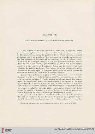 Chapitre VII: L'Art de Constantinople. – Les influences orientales