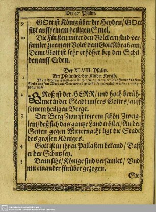Der XLVIII. Psalm