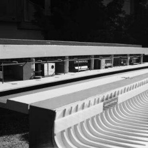Wettbewerb U-Bahnhof Blissestraße (nicht realisiert), 1. Preis – Gesamtmodell, Schrägansicht (Modell geöffnet). Berlin-Wilmersdorf