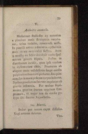 V. Arthritis anomala.