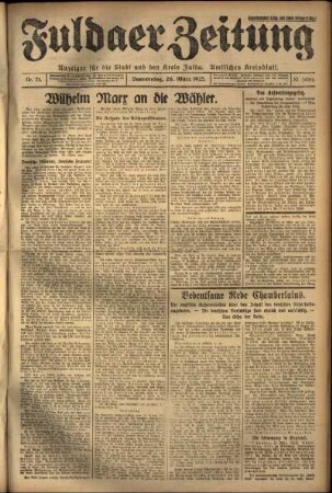 Ausgabe vom Donnerstag, den 26. März 1925.