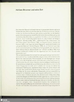 Adriaen Brouwer und seine Zeit
