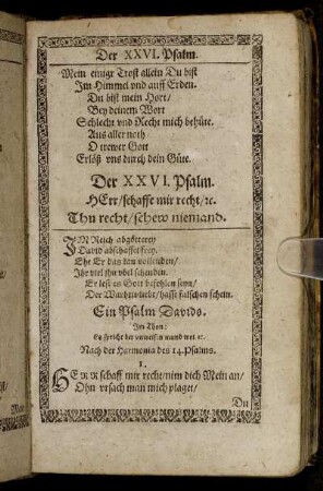 Der XXVI. Psalm. - Der XXX. Psalm.