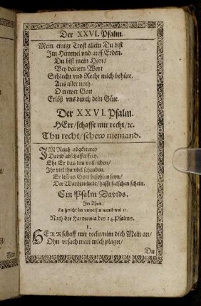 Der XXVI. Psalm. - Der XXX. Psalm.