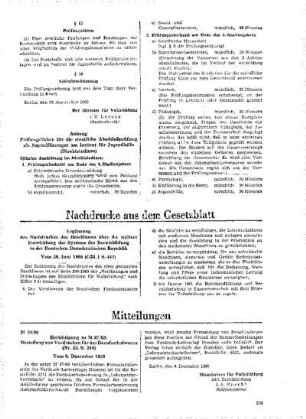 Ergänzung des Nachdruckes des Beschlusses über die weitere Entwicklung des Systems der Berufsbildung in der Deutschen Demokratischen Republik : vom 30. Juni 1960 (GBl. I S. 441) ; [Nachdrucke aus dem Gesetzblatt]