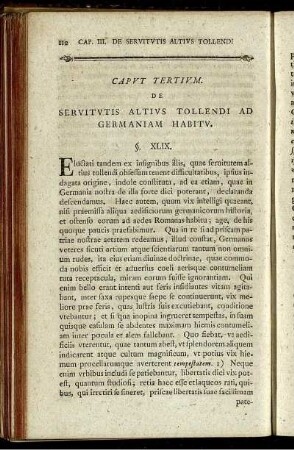 Caput Tertium. De Servitutis Altius Tollendi Ad Germaniam Habitu.