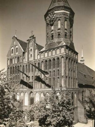 Königsberg, Westfassade des Doms mit Turm, Ansicht von Südwesten