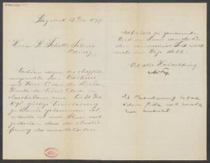 Brief an B. Schott's Söhne : 23.12.1897