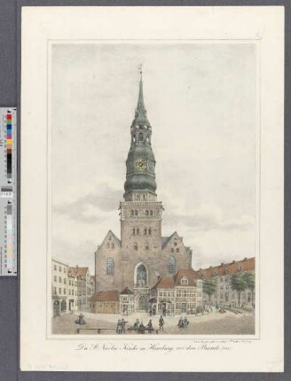 Die St. Nicolai-Kirche in Hamburg vor dem Brande (Hamburg's Vergangenheit in bildlichen Darstellungen ; II,8)