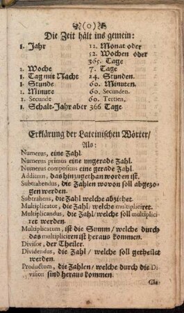 Erklärung der Lateinischen Wörter/ Als: