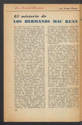 El misterio de los hermanos Mac Kean : La novela humana