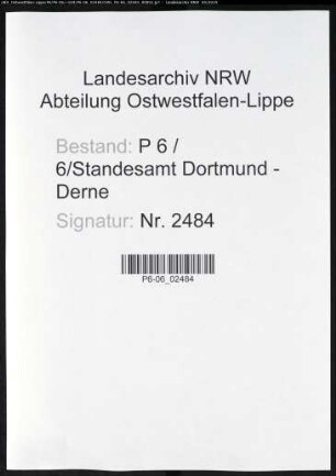 Sterberegister Standesamt Dortmund-Derne (XIV)