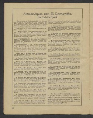 Aufmarschplan zum III. Reichstreffen im Schillerpark