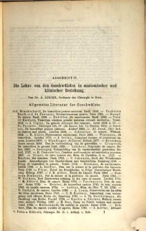 Die Lehre von den Geschwülsten in anatomischer und klinischer Beziehung