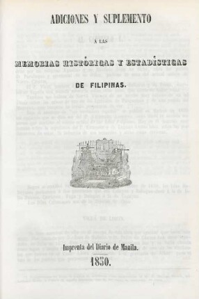 [Entrega 18]: Memorias históricas y estadísticas de Filipinas y particularmente de la grande isla de Luzon
