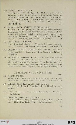 Gemälde Neuer Meister (Nr. 247-312)