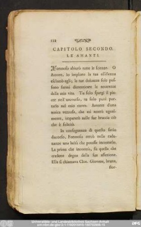 Capitolo Secondo. Le Amanti.