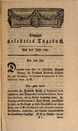 Leipziger gelehrtes Tagebuch : auf das Jahr .... 1782