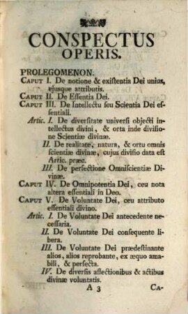 Theologiae Christianae Theoreticae, 1. De Deo Uno