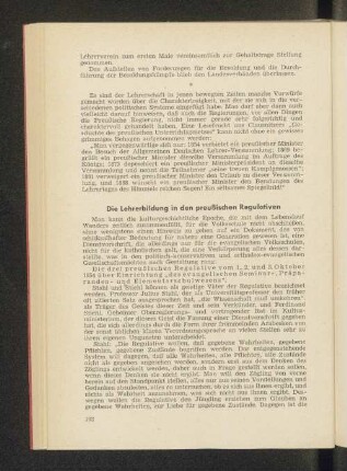 Die Lehrerbildung in den preußischen Regulativen