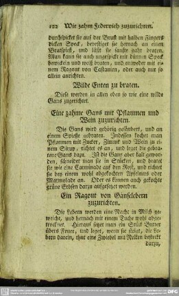 Eine zahme Gans mit Pflaumen und Wein zuzurichten