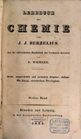 Lehrbuch der Chemie, 3. Band