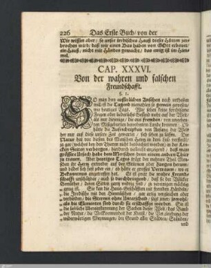 Cap. XXXVI. Von der wahren und falschen Freundschafft.