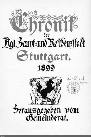 1899: Stadtchronik Stuttgart, 1899