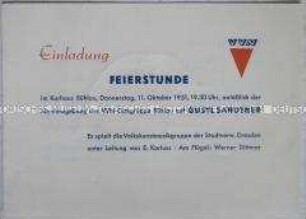 Einladung und Programm zu einer Feierstunde der VVN