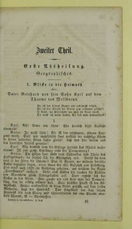 Erste Abtheilung. Geographisches