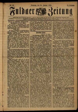 Ausgabe vom Sonntag, den 24. Januar 1892.