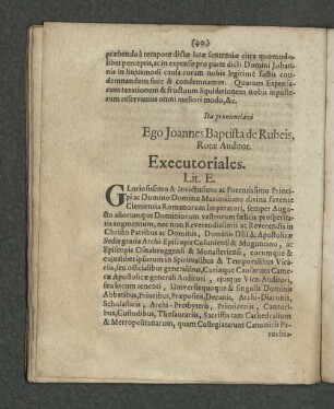 Lit. E. Executoriales