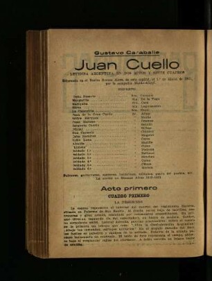 Juan Cuello : leyenda argentina en dos actos y siete cuadros
