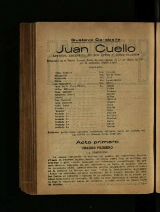 Juan Cuello : leyenda argentina en dos actos y siete cuadros