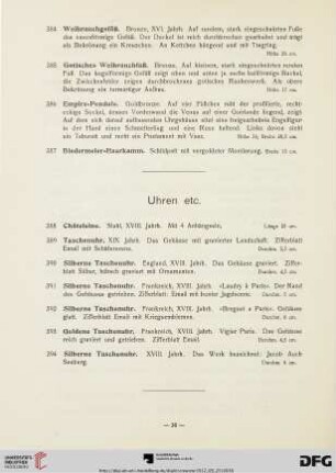Uhren etc. (Nr. 388-394)