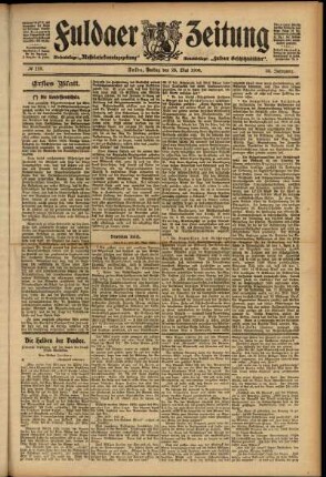 Erste Ausgabe vom Freitag, den 25. Mai 1906.