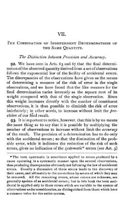 VII. The Combination of Independent Determinations of the Same Quantity.