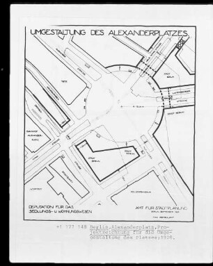 Alexanderplatz. Projektzeichnung für die Umgestaltung des Platzes