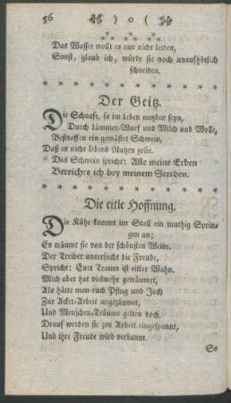 Der Geitz. Die eitle Hoffnung
